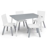 Color Block Table & 4 Chair Set in Grey/White - Delta Children TT87399GN-1176