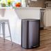 Qualiazero Stainless Steel 13.2 Gallon Step On Trash Can Stainless Steel in Black | 36 H x 14.76 W x 17 D in | Wayfair QZ10023