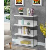 Wade Logan® Allegonda 40.75" H x 31.5" W Glass Standard Bookcase Glass in White | 40.75 H x 31.5 W x 11.81 D in | Wayfair