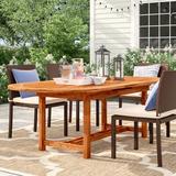 Lark Manor™ Alyisa Extendable Wooden Dining Table Wood in Brown/White | 29 H x 71 W x 43 D in | Outdoor Dining | Wayfair