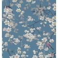 Little Greene 'Massingberd Blossom - Deep Blue' - Blue Wallpaper