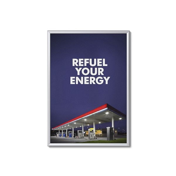 Showdown Displays Klapprahmen A0 Gehrungsecken 32 mm Profil Brandschutz B1 silber silber, 88.6x123.4x1.6 cm