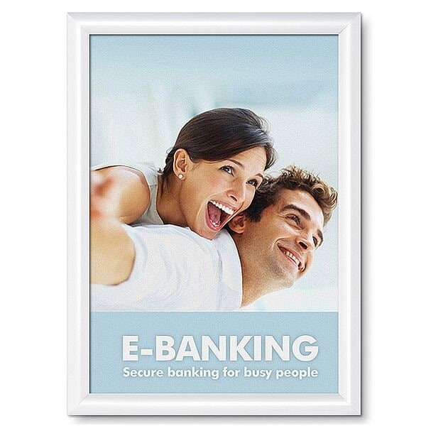 Showdown Displays Klapprahmen A3 Gehrungsecken 25 mm Profil farbig weiß, 32.8x45.1x1.1 cm Image