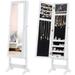 Costway Mirrored Jewelry Cabinet Mirror Organizer Storage Ring Stand