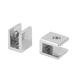 Zinc Alloy Wall Mounted Adjustable Glass Shelf Clip Clamp Bracket Support 2pcs - Silver Tone