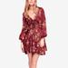 Free People Dresses | Free People Morning Light Burgundy Floral Long Sleeve Mini Dress | Color: Pink/Purple | Size: 2