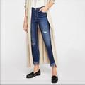 Free People Jeans | Free People High Rise Jeans Denim Tassels Fringes Size 26 Stretch Great Shape | Color: Blue | Size: 26