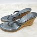 Coach Shoes | Coach Lannie Cork Wedge Sandals Silver Size 8.5m | Color: Gray | Size: 8.5