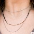 Anthropologie Jewelry | B.B.Lila Savage Silver Triple Layered Necklace | Color: Silver/White | Size: Os