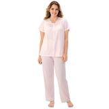 Plus Size Women's Short Sleeve Pajama by Exquisite Form in Pink Champagne (Size 3X)