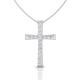 LORDS JEWELS 0.08 ct Diamond Necklace With Cross Pendant for Women in 9 kt Gold with Chain 46 cm | Gold Cross Pendant Necklace For Women (White Gold)