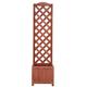 ShalimarGarden Rectangular Wooden Planter With Lattice For Vines Garden Climbing Flower Plant Pot Box Garden Patio Wood Trellis Panel (160x40x40cm)