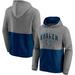 Men's Fanatics Branded Heathered Gray/Deep Sea Blue Seattle Kraken Block Party Classic Arch Signature Pullover Hoodie