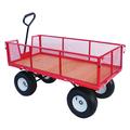 LiftMate Heavy Duty Garden Trolley with Folding Sides & Standard Plywood Deck, 350kg Capacity, Large & Lightweight Garden Cart, Heavy Duty Garden Trailer, Garden Trolley on Wheels Heavy Duty