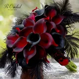 Bouquet De mariée Goth rouge et ...