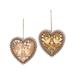 Woodland Spring Easter Bunny Rabbit Birds Heart Light-Up LED Ornament Decoration A/2 - Set of 2