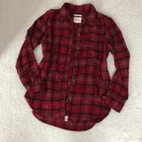 American Eagle Outfitters Tops | Amazingly Soft American Eagle Boyfriend Flannel Size M | Color: Black/Red | Size: Mj