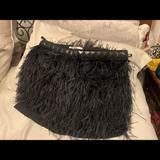 Michael Kors Skirts | Brand New Gorgeous Black Feathered Mini Skirt With Side Zipper. | Color: Black | Size: 8