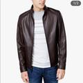 Michael Kors Jackets & Coats | Brand New Michael Kors Men’s Racer Leather Jacket | Color: Brown | Size: L