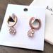 Kate Spade Jewelry | New Kate Spade Flower Drop Huggie Earrings | Color: Gold/Pink | Size: Os