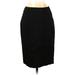White House Black Market Casual Midi Skirt Calf Length: Black Solid Bottoms - Women's Size 2
