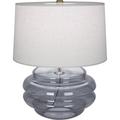 Robert Abbey Horizon 24.75" Clear/Smoke Table Lamp Glass/Linen in Gray | 24.75 H x 19.5 W x 19.5 D in | Wayfair GY60