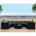 Wade Logan® Suffern 10 Piece Surround Sectional Set w/ Cushions Synthetic Wicker/All - Weather Wicker/Wicker/Rattan in Gray | Outdoor Furniture | Wayfair