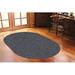 Grey Oval 8' x 10' Area Rug - Wade Logan® Analiese Collection Solid Color Indoor Outdoor Area Rugs 120.0 x 96.0 x 0.3 in black/blue/gray/indigo/navy/white | Wayfair