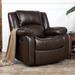 Belleze Deluxe Padded Brown Faux Leather Recliner Chair Lounge Club