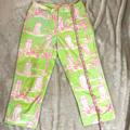 Lilly Pulitzer Pants & Jumpsuits | Lilly Pulitzer Palms Capri Pants | Color: Green/Pink/Red/White | Size: 10