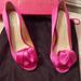 Kate Spade Shoes | Kate Spade Clarice Pink Satin Bow Open Toe Stiletto Pumps, Size 5.5b | Color: Pink | Size: 5.5