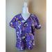 Disney Tops | Disney Mickey Size Large Halloween Mummy Frankenstein Scrub Top Women Purple | Color: Purple | Size: L