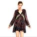 Zara Dresses | Flowy Printed Dress With Long Sleeve From Zara! | Color: Black/Tan | Size: Xs