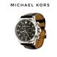 Michael Kors Accessories | Michael Kors Chronograph Black Leather Men Watch | Color: Black/Silver | Size: Os