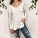 Free People Sweaters | Free People Alpaca Cream Knit Pullover Sweater Xs | Color: Cream/White | Size: Xs