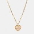 Coach Jewelry | Coach Signature Heart Chain Necklace In Gold/ Pink | Color: Gold/Pink | Size: Adjustable 16" - 18" (L)