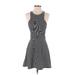 American Eagle Outfitters Casual Dress - A-Line High Neck Sleeveless: Gray Print Dresses - Women's Size Small