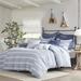 Madison Park Signature 100% Cotton Woven Stripes Pieced 9pcs Comforter Set in Blue - Olliix MPS10-483