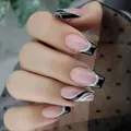 Faux ongles rose à couverture complète avec poignées scintillantes faux ongles portables outil de