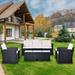 Outdoor 6-piece Wicker PE rattan Patio Conversation Sectional Set