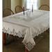 Violet Linen Imperial Embroidered Vintage Lace Pattern Tablecloth