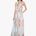 Jessica Simpson Dresses | Halter Chiffon Floral Cherry Blossom Maxi Dress | Color: Blue/Pink/Red | Size: M