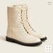 J. Crew Shoes | J. Crew Gwen Lug-Sole Leather Lace-Up Boots | Color: Cream/White | Size: 9