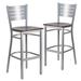 Wildon Home® Elkton Slat Back Metal Restaurant Barstool Wood/Metal in Brown | 43.5 H x 16.5 W x 19 D in | Wayfair 8839E8FFAEE04A379C6E0FBF3640DDA6