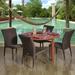 Lark Manor™ Anautica 5 Piece Outdoor Dining Set Wood in Brown/White | 29 H x 35 W x 35 D in | Wayfair 0EEBFFF9632344A8A950AE268115A749