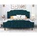 Everly Quinn Malalia Queen Size Velvet Bed Frame w/ Modern Curved Upholstered Headboard & Footboard | 46.4 H x 64.5 W x 86.6 D in | Wayfair