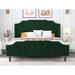 Everly Quinn Malalia Queen Size Velvet Bed Frame w/ Modern Curved Upholstered Headboard & Footboard | 46.4 H x 64.5 W x 86.6 D in | Wayfair