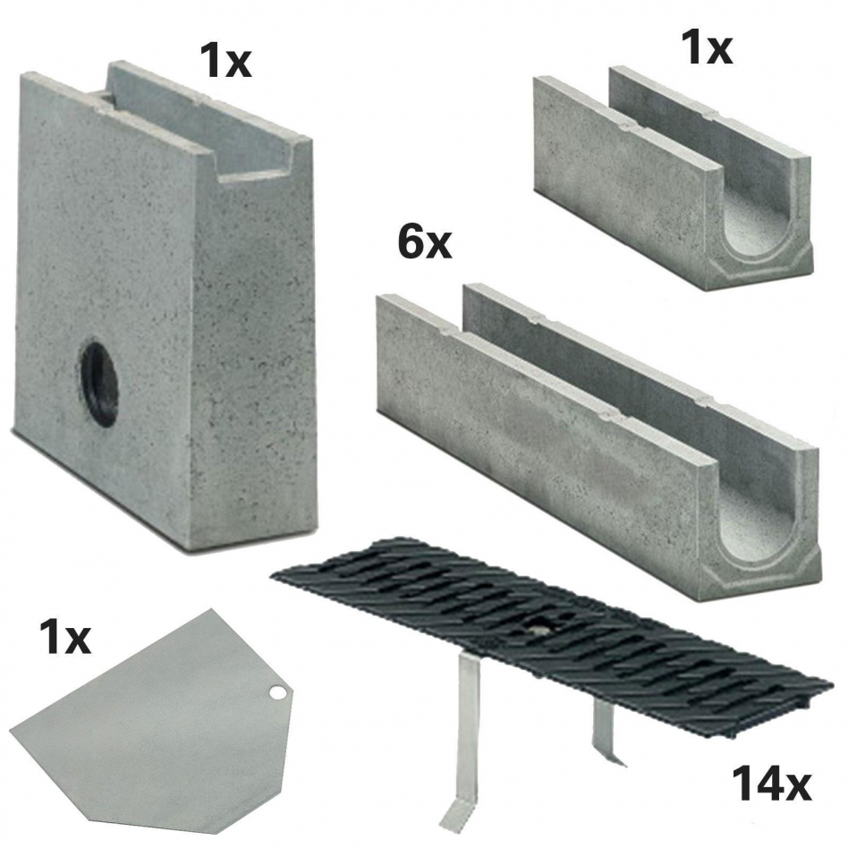 BIRCO Plus Komplett Set, 7 m, C 250 (25 to),mit Gussrost,mit Innengefälle,Sinkkasten Image