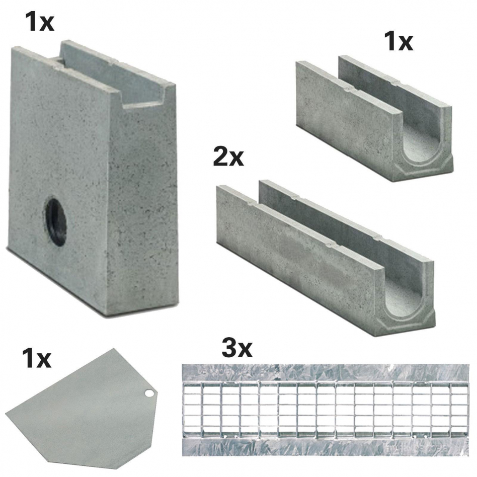 BIRCO Plus Komplett Set, 3 m, B 125 (12,5 to),mit Gitterrost,ohne Innengefälle,Sinkkasten Image