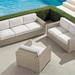 Palermo 3-pc. Sofa Set in Dove Finish - Sofa Set with Lounge Chair, Dove with Canvas Piping, Dove with Canvas piping - Frontgate